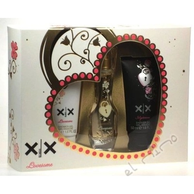 Mexx XX By Mexx Lovesome EDT 20 ml + sprchový gél 50 ml Mysterious + sprchový gél 50 ml Lovesome darčeková sada