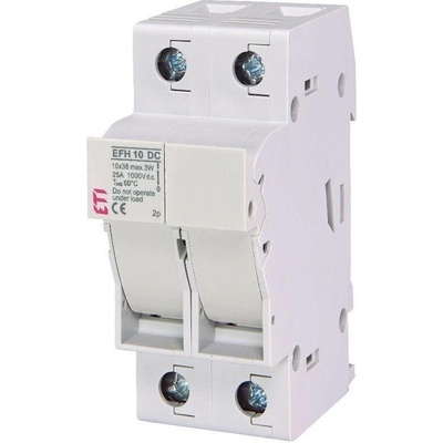 Odpínač válcových pojistek CH10x38 gPV ETI EFH 10 DC 2P 1000VDC 25A 002540203