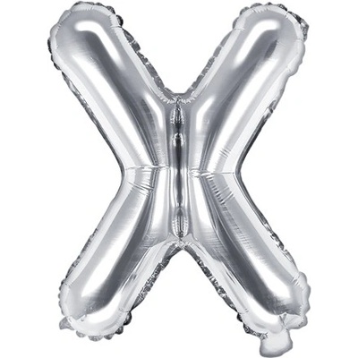 PartyDeco Fóliové písmeno X stříbrné 35 cm