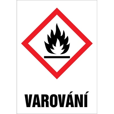 Značka GHS02 Varování, fólie, 52 × 74 mm BZ FA612