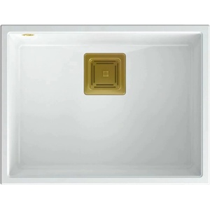 Quadron Композитна мивка за под плот Quadron Unique David 50 бяло - златисто 55x42 см (HQD5542U1-G1) Мивка за вграждане