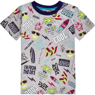 Winkiki Kids Wear Chlapecké tričko Cool - šedý melanž