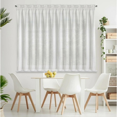 EUROFIRANY ZÁCLONA NA PÁSCE SIBEL 300X150 CM BÍLÁ