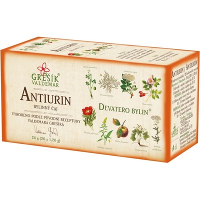 Grešík Antiurin bylinný porcovaný čaj 20 x 1,2 g