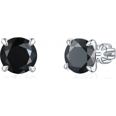 Olivie strieborné náušnice PIPPI BLACK 8354