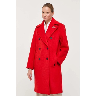 KARL LAGERFELD Вълнено палто Karl Lagerfeld в червено преходен модел (235W1503)