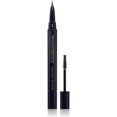 Kevyn Aucoin True Feather Brow Marker Gel Duo fix na obočí s kartáčkem Dark Brunette 0,4 ml