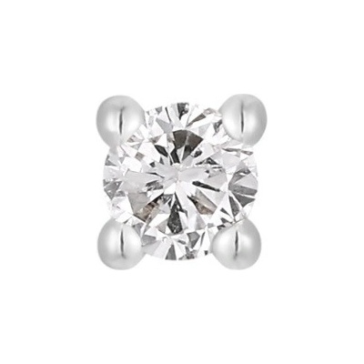 Buddha jewelry Buddha jewelry Bezzávitová koncovka piercingu ze 14 kt zlata 585/1000 s pravým přírodním diamantem Bílé zlato