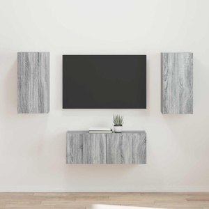 vidaXL Комплект ТВ шкаф 2 бр. Сив Сонома Инженерна дървесина (3408967)