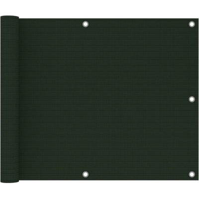 vidaXL Balkonová zástěna tmavě zelená 75 x 500 cm HDPE