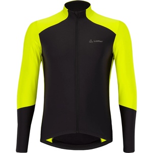 Löffler Фланелка с дълъг ръкав за колоездене Löffler Bike L/S Jersey Combo Mid Cycling jersey - Black / Neon Yellow - размер 54 (EU) (056-4324-0114)