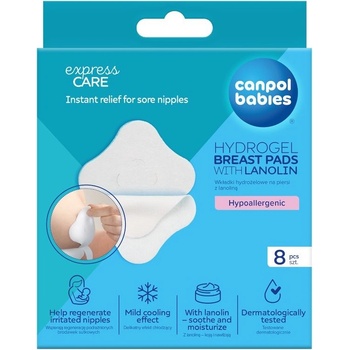 Canpol Подложки за гърди с хидрогел и ланолин Canpol - 8 броя (1/656C)