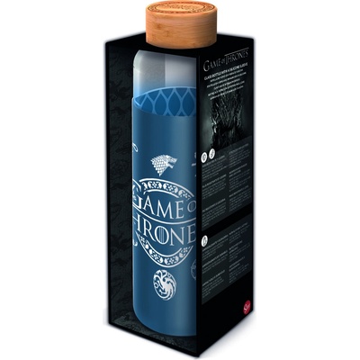 Epee Merch Hra o Tróny Game of Thrones sklenená fľaša so silikónovým návlekom 585 ml