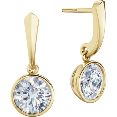 DF dámske náušnice 6413, žluté zlato s laboratorními diamanty o celkové váze 3.00 ct VS1/F