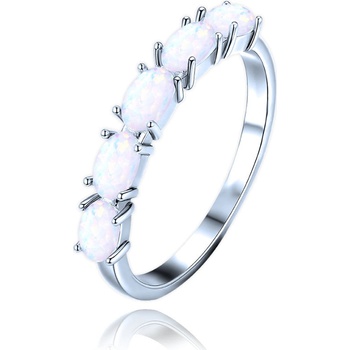 Minet JMAS0295WR Stříbrný prsten s bílými opálky