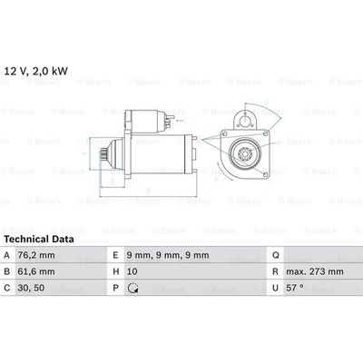 BOSCH STARTER 0 986 021 870