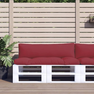 vidaXL Палетни възглавници, 2 бр, виненочервени, текстил (360931)