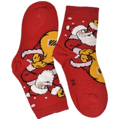 CoolSanta Detské vianočné bavlnené ponožky červené