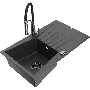 Mexen Cesar гранитна кухненска мивка с една камера с отцеждач и кухненски (6514-76-73450-07-B)