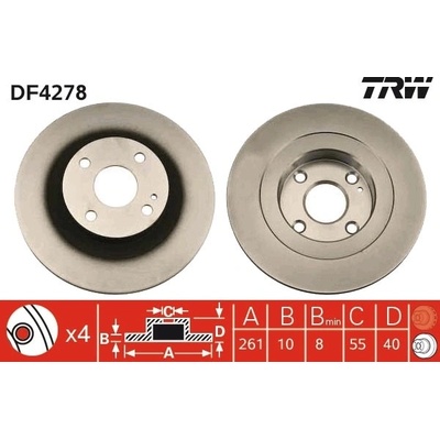Brzdový kotúč TRW DF4278