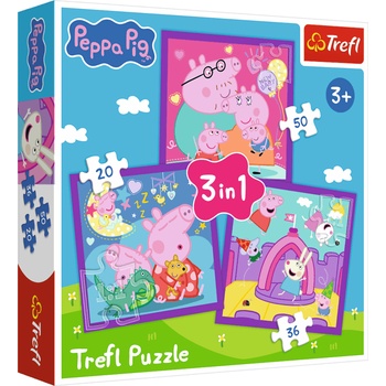 Trefl - Puzzle 3v1 Peppa Pig's habits - 1 - 39 piese
