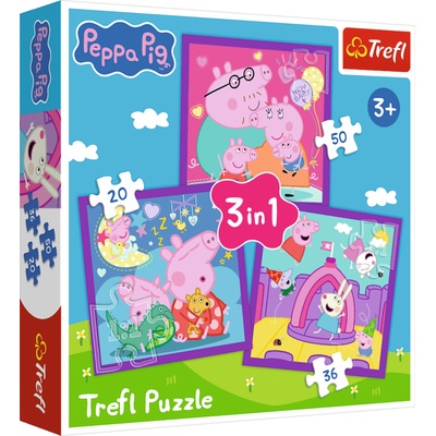 Trefl - Puzzle 3v1 Peppa Pig's habits - 1 - 39 piese