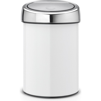 Brabantia Кошче за отпадъци Touch Bin с капак от стомана 3 л бяло (364488)
