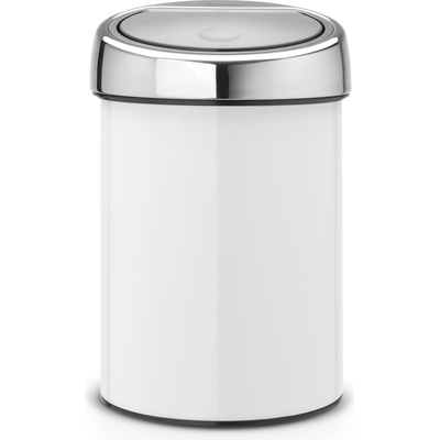 Brabantia Кошче за отпадъци Touch Bin с капак от стомана 3 л бяло (364488)