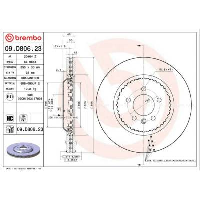 Brzdový kotúč BREMBO PRIME LINE - Lightweight 09.D806.23