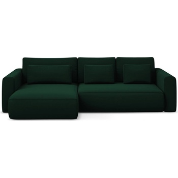 makamii Зелен кадифен разтегателен ъглов диван с място за съхранение (ляв ъгъл) Kapua - Makamii (KAPUA_LCF_M_3_P1_C24)