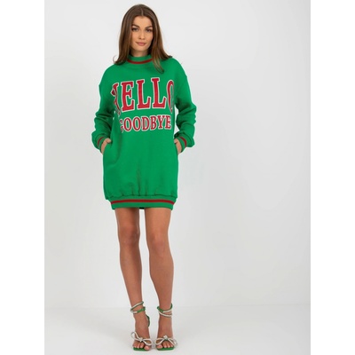 Oversize mikinové šaty s nápisom EM-BL-775.94 green