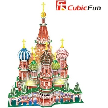 CubicFun 3D пъзел с LED светлини 224 части CubicFun - Катедрала Св. Базил (Русия)