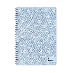 Sentio Тетрадка със спирала B5, 140 листа, 4 теми Denim Bows
