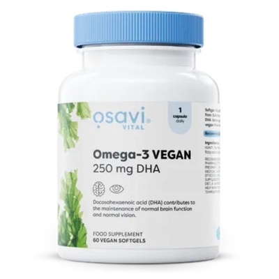 Osavi Omega-3 vegan, 250 mg DHA, 60 софтгел капсули
