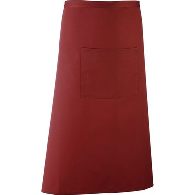 Premier Workwear Dlhá zástera do pása s vreckom Vínová