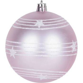 MagicHome Gule 6 ks zeleno-ružové matné s dekoráciou na vianočný stromček 8 cm