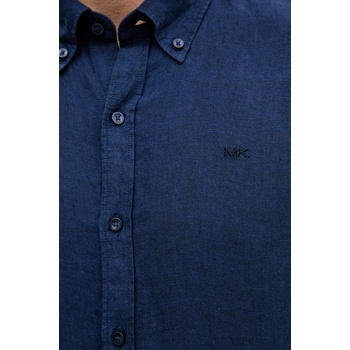 Michael Kors Ленена риза Michael Kors в тъмносиньо с кройка по тялото с яка с копче (CS4400H4YT)