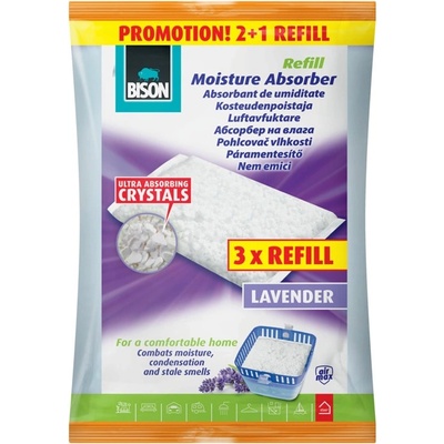 Bison International B. V Bison International B. V. Пълнители за абсорбатор на влага AIR MAX с аромат на лавандула 3 x 450 г торбичка