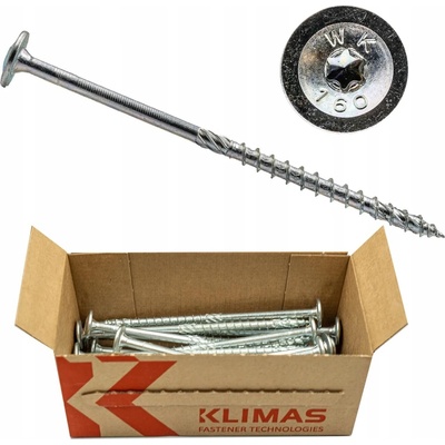 Vruty do dřeva Klimas5x50mm Torx, tesařské, talířová hlava250 Ks. STŘÍBRNÉ