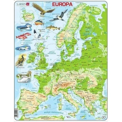 Larsen Skládačka Topografická mapa Evropy 87 dílků