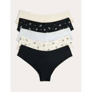 Marks & Spencer 5 бр. бикини хипстер от памук и модал Marks & Spencer черна Marks & Spencer | Cheren | ЖЕНИ | 6