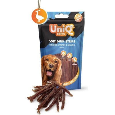 Uniq Pets Dog Snacks Meaty Soft Duck Strips меки патешки ленти за кучета, 80 г