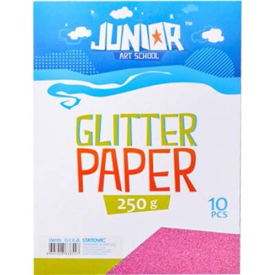 Junior-ST dekorační papír A4 10 ks růžový glitter 250 g