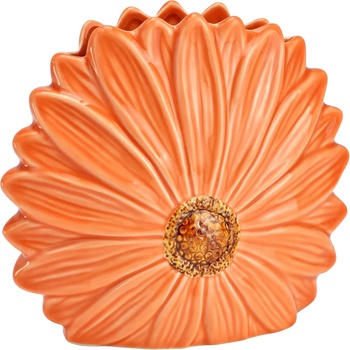WURM Керамична оранжева ваза във формата на цвете, 17х7х16см (1724)