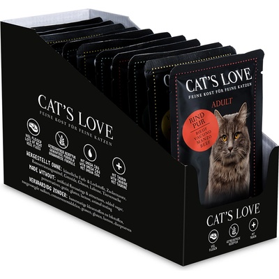 CAT’S LOVE 12х85г Adult Cat´s Love, консервирана храна за котки - смесена опаковка
