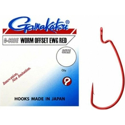 Gamakatsu Háčky Hook Worm Offset Ewg Red 5ks vel. 1