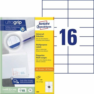 avery zweckform Etikety univerzálne 105x37 mm Avery A4 100 hárkov