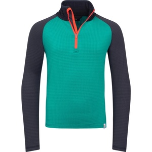 TROLLKIDS Детски поларен пуловер Trollkids Kid's Rauland Half Zip Fleece jumper - Dark Cyan / Black - размер 116 (EU) (704-3540-0915)