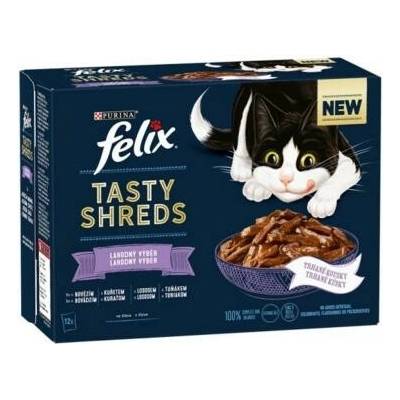 Felix Tasty Shreds lahodný výběr maso+ryby ve šťávě 6 x 12 x 80 g