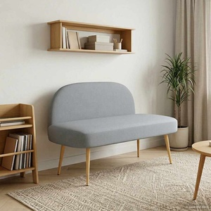 vidaXL Мек бенч с облегалка Светлосиво 110 x 60 x 76 cm Полиестер (42040756)
